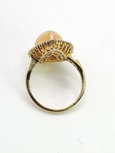 Load image into Gallery viewer, 1971: Vintage: 9ct Gold Ethiopian Opal 50 Natural Diamonds Cocktail Ring- fabulous colour play
