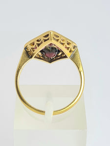 1950: Antique: 18ct Gold Bohemian Garnets Cocktail Ring- rare, beautiful find.