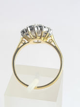 Cargar imagen en el visor de la galería, 1966: Vintage; 18ct Gold Australian Blue Sapphires Natural Diamonds Flower Head Ring- voluptuous style
