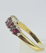 Load image into Gallery viewer, 1990: Vintage: 18ct Gold Rubies Diamonds Half-Eternity/Stacker Ring- picture perfect
