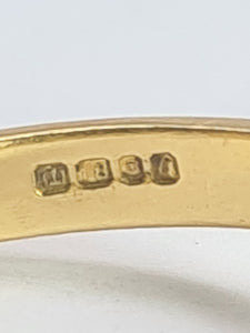 2030: Vintage; 18ct Gold French Blue Sapphires 24 natural Diamonds Geometric Set Cocktail Ring- From 1974