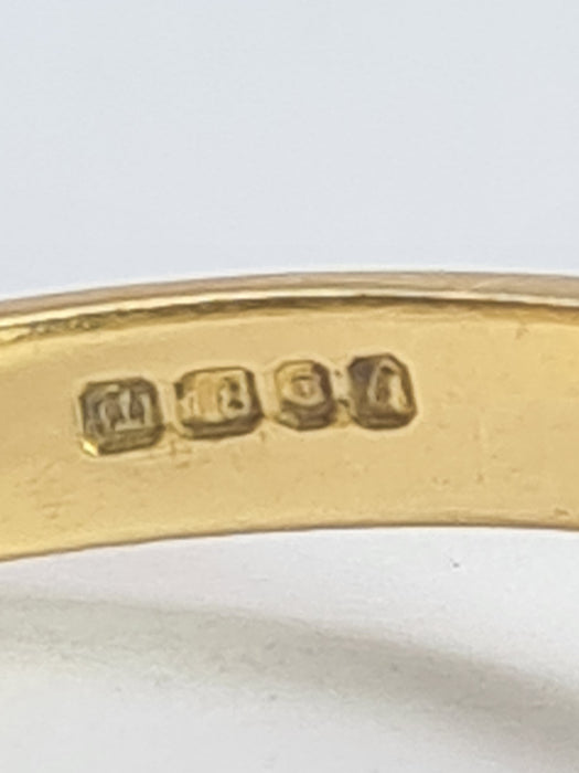 2030: Vintage; 18ct Gold French Blue Sapphires 24 natural Diamonds Geometric Set Cocktail Ring- From 1974