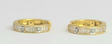 Load image into Gallery viewer, 2094: Vintage; 18ct Gold 24 Natural Diamonds Hooped Earrings- petite, sparkling, beautifully crafted.
