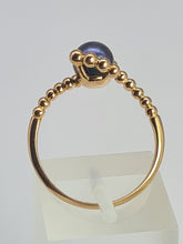 Load image into Gallery viewer, 2108: Vintage: 18ct Rose Gold Bubble Shank Blue Akoya Pearl Ring- Ergonomic beauty
