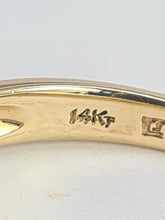 Cargar imagen en el visor de la galería, 2138: Vintage: 14ct Gold Violet Blue Pear-Cut Tanzanite Natural Diamonds Ring- Lovely cut and colour
