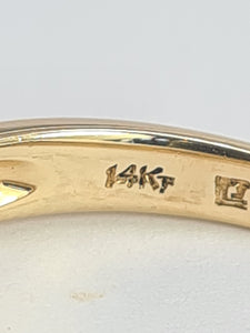 2138: Vintage: 14ct Gold Violet Blue Pear-Cut Tanzanite Natural Diamonds Ring- Lovely cut and colour