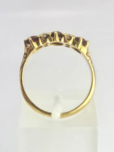 Load image into Gallery viewer, 1831: Vintage; 18ct Gold Almandine Garnets Diamonds Half-Eternity/Stacker Ring- beautifully balanced

