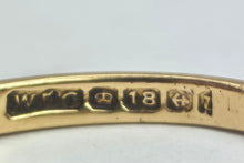 Load image into Gallery viewer, 1883: Vintage; 18ct Gold Tsavorite Green Garnets Natural Diamond Stacker/Half- Eternity Ring- From 1969
