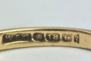 1883: Vintage; 18ct Gold Tsavorite Green Garnets Natural Diamond Stacker/Half- Eternity Ring- From 1969