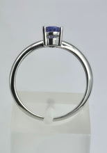 Cargar imagen en el visor de la galería, 1890: Vintage: 14ct White Gold Petite Pear-Cut Violet Blue Tanzanite Ring
