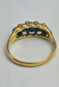 2039: Vintage: 18ct Gold Turquoises Edwardian Style Ring- From 1942