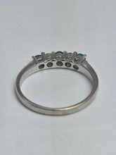 Load image into Gallery viewer, 2016: Vintage; 9ct White Gold Emeralds Diamonds Half-Eternity/Stacker Ring- Delightful
