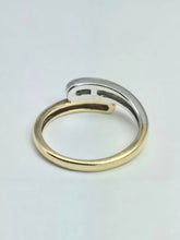 Load image into Gallery viewer, 2017: Vintage 9ct White &amp; Yellow Gold Diamonds Crossover/Stacker Ring- crisp &amp; clean
