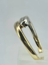 Load image into Gallery viewer, 2017: Vintage 9ct White &amp; Yellow Gold Diamonds Crossover/Stacker Ring- crisp &amp; clean
