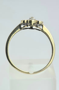 2115: Vintage: 9ct Gold 6 Tanzanites Diamond Floral Daisy Ring