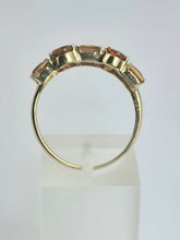 Cargar imagen en el visor de la galería, 2157: Vintage; 9ct Gold Orange and Yellow Citrine Openwork Cocktail Ring
