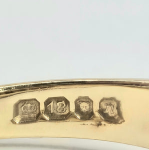 2196: Vintage; 18ct Gold 5 Almandine Garnets half-Eternity Ring- From London 1968