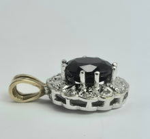 Load image into Gallery viewer, 2042: Vintage: 9ct Gold French Blue Sapphire Diamonds Pendant
