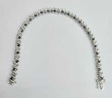 Load image into Gallery viewer, 2110: Vintage 9ct Gol Swiss Blue Topaz Diamonds Bracelet (18.5cm)
