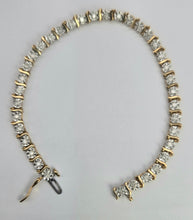 Load image into Gallery viewer, 2113: Vintage; 9ct Gold 36 Natural Diamonds Bracelet (18cm) - A sparkling beauty
