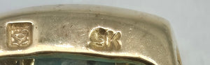 2175 Vintage: 9ct Gold Turquoise 20 Natural Diamonds Pendant