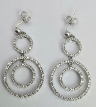 Cargar imagen en el visor de la galería, 2176: Vintage: 9ct Gold 100 Natural Diamonds Drop/Dangle Earrings

