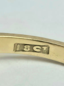 1927: Vintage: 18ct Gold 7 Diamonds Hexagonal Set Ring- Very sparkly