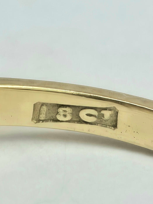 6533 Vintage: 18ct Yellow Gold Diamond Octagonal Cluster Ring — Art Deco