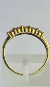 2051: Vintage: 18ct Gold 10 Round Full Cut&nbsp; Natural Diamonds Tiered Ring