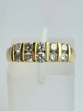 Cargar imagen en el visor de la galería, 2051: Vintage: 18ct Gold 10 Round Full Cut&nbsp; Natural Diamonds Tiered Ring
