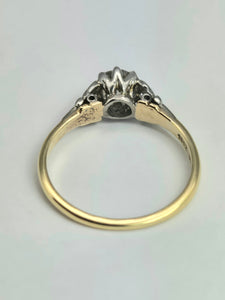 2075: Vintage: 18ct Gold (0.63ct) Round Cut Diamond Solitaire Set in Platinum- Marvellous