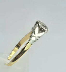 2075: Vintage: 18ct Gold (0.63ct) Round Cut Diamond Solitaire Set in Platinum- Marvellous