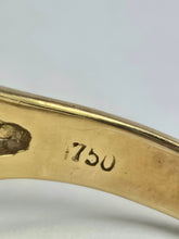Cargar imagen en el visor de la galería, 2098: Vintage: 18ct Gold 5 Sapphires Diamonds Half-Hoop Dress Ring- Fabulous
