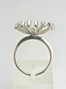 0112: Vintage: 18ct White Gold "Sunray" Diamonds Fine Jewellery Set: Ring, Pendant, Necklace- Extraordinary