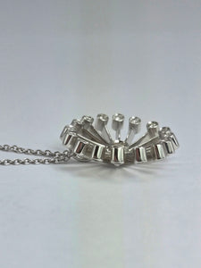 0112: Vintage: 18ct White Gold "Sunray" Diamonds Fine Jewellery Set: Ring, Pendant, Necklace- Extraordinary