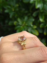 Load image into Gallery viewer, 0801: Vintage: 9ct Gold Large Faceted Cut Pink Morganite Cocktail Ring

