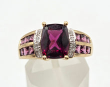 Load image into Gallery viewer, 1900: Vintage: 9ct Gold Almandine Garnets Diamonds Cocktail Ring
