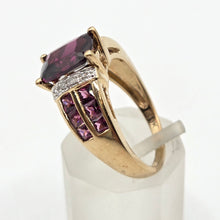 Load image into Gallery viewer, 1900: Vintage: 9ct Gold Almandine Garnets Diamonds Cocktail Ring
