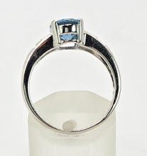 Load image into Gallery viewer, 2060: Vintage; 9ct White Gold London Blue Topaz Diamonds Dress Ring
