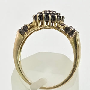 2169: Vintage: 9ct Gold Pave Set Black Diamonds Signet/Stacker Ring- 0.5ct natural black diamonds