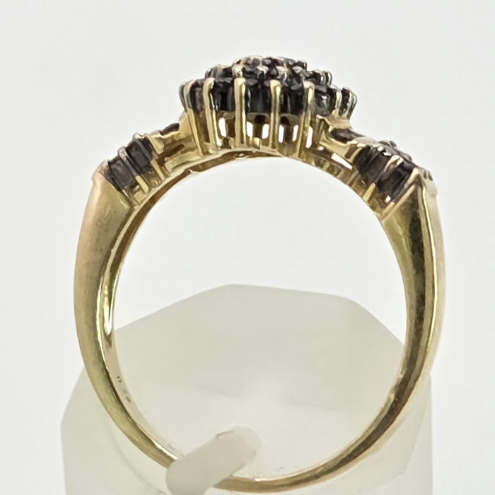 2169: Vintage: 9ct Gold Pave Set Black Diamonds Signet/Stacker Ring- 0.5ct natural black diamonds