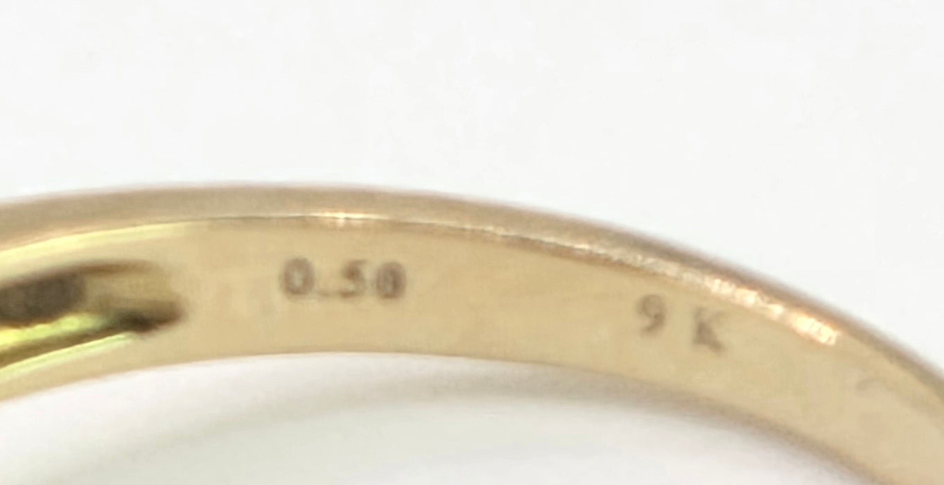 2169: Vintage: 9ct Gold Pave Set Black Diamonds Signet/Stacker Ring- 0.5ct natural black diamonds