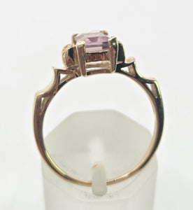 2178: Vintage; 9ct Gold Emerald Cut Ametrine Diamonds Dress Ring- a rare find