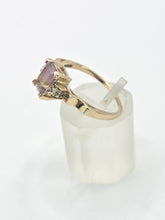 Load image into Gallery viewer, 2178: Vintage; 9ct Gold Emerald Cut Ametrine Diamonds Dress Ring- a rare find
