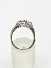 Load image into Gallery viewer, 2180: Vintage: 9ct Gold Rich Red Ruby Trilogy 18 Diamonds Dress Ring
