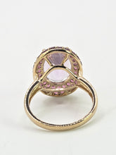Load image into Gallery viewer, 2185:    Vintage; 9ct Gold Lilac Amethysts Garnets Halo Cluster Ring
