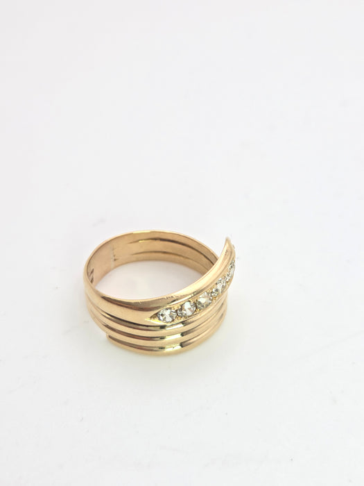 6441 Vintage: Statement 18ct Gold Natural Diamonds (0.63ct) Snake Ring