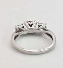 Load image into Gallery viewer, 1869: Vintage: 9ct White Gold Diamonds Floral Trilogy Ring- natural sparkling beauty
