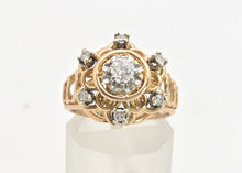 Cargar imagen en el visor de la galería, Vintage: 18ct  Gold Brilliant  &amp; Round Cut Natural Diamonds Cluster Ring
