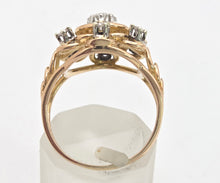 Cargar imagen en el visor de la galería, Vintage: 18ct  Gold Brilliant  &amp; Round Cut Natural Diamonds Cluster Ring

